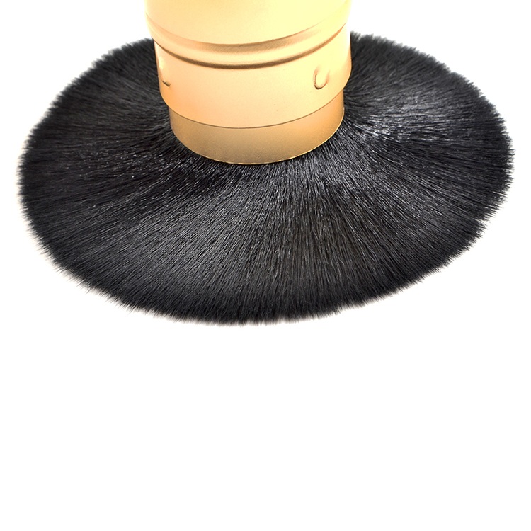 Cosmetic Tools Supplier Gold Metal Handle Retractable Makeup Kabuki Powder Brush