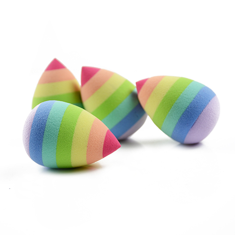 Popular Washable Laser Custom Logo Functional Professional Rainbow Beauty Sponge Blender