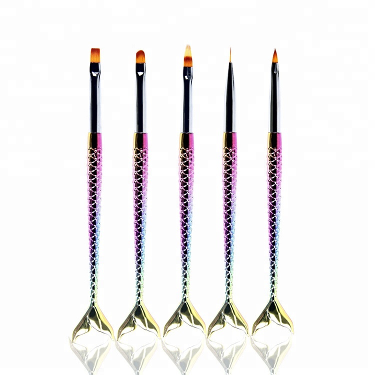 New Wholesale Mermaid Fish Tail Nail Art Brush Beauty Tools For Nail Painting