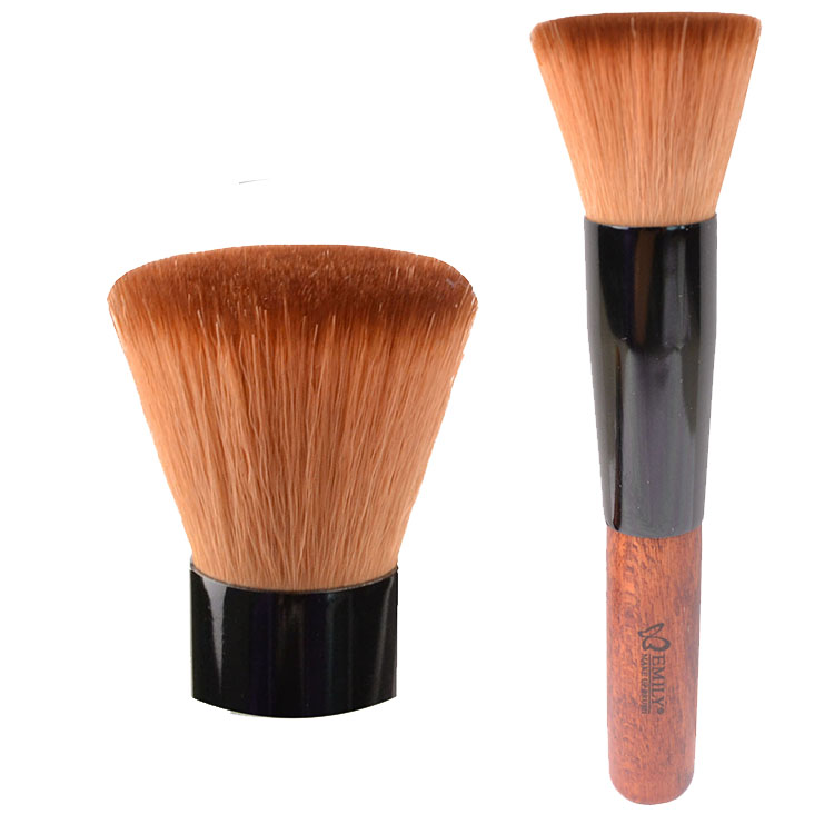 Best Private Label Wooden Synthetic Hair Flat Foundation Makeup Brush