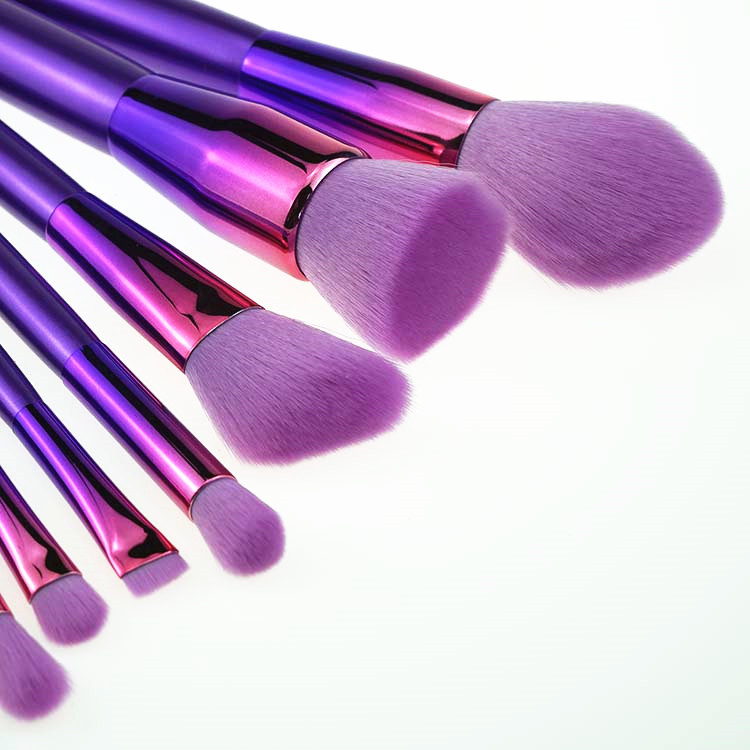 8 Pieces Synthetic Hair Makeup Brush Purple &Red Brushes Makeup with gift box