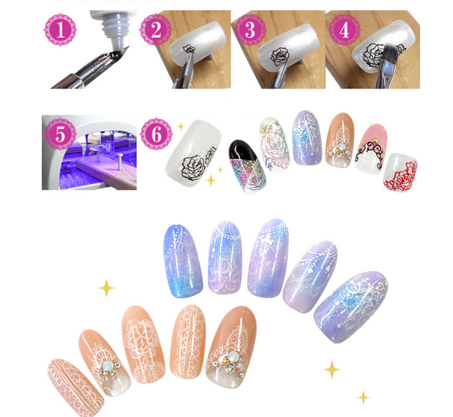 Custom Logo Laser Logo Brush Paint Nail Tools Changeable Sculpture Nail Brush