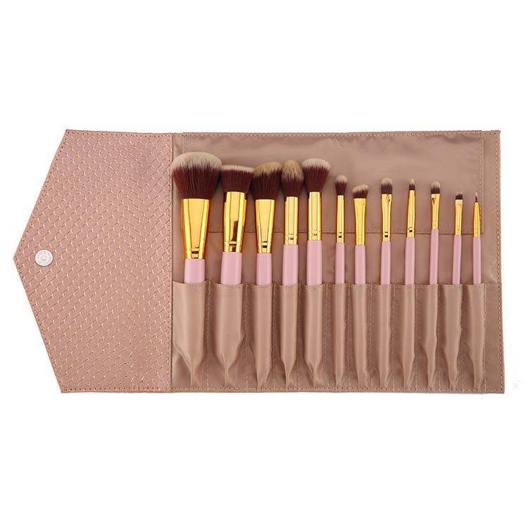 Hot Sale 11 pcs Private Label Multipurpose Tool Oval Makeup Brush Set With Bag