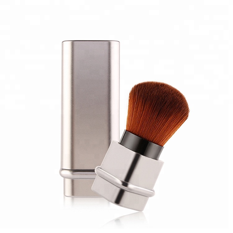 2019 New Arrivals Metal Powder Brush Synthetic Free Kabuki Retractable Powder Brush