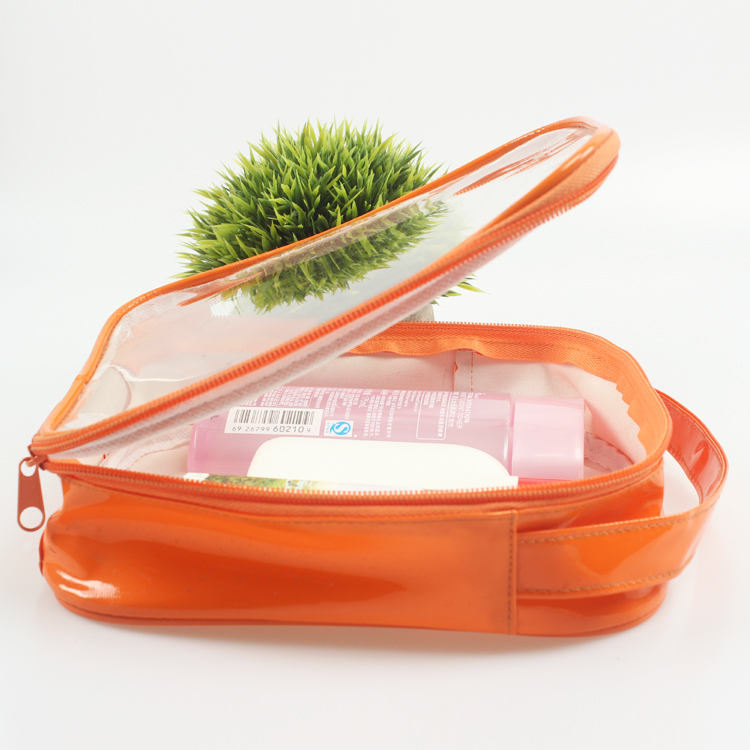 Clear PVC Zippered Toiletry Carry Pouch Vinyl Bag Portable Cosmetic Makeup Bag for Vacation