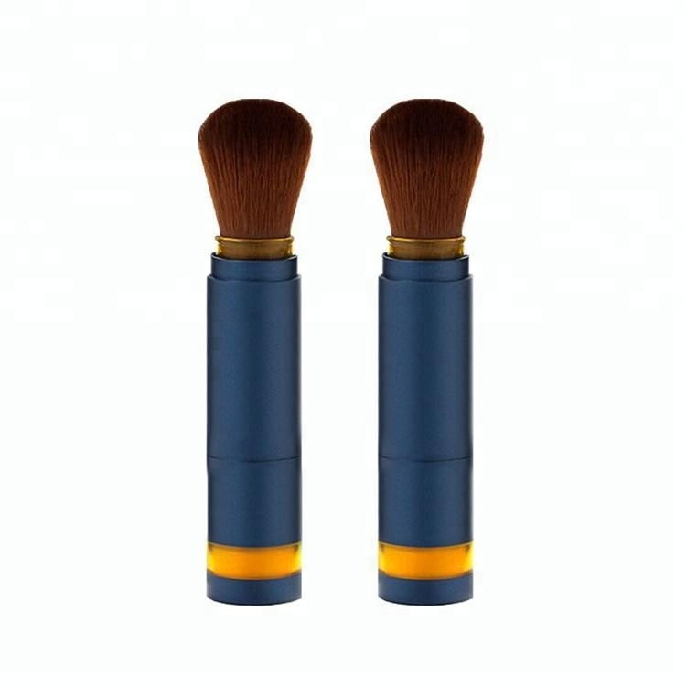 Custom Short Plastic Handle Synthetic Hair Powder Refillable Makeup Brush