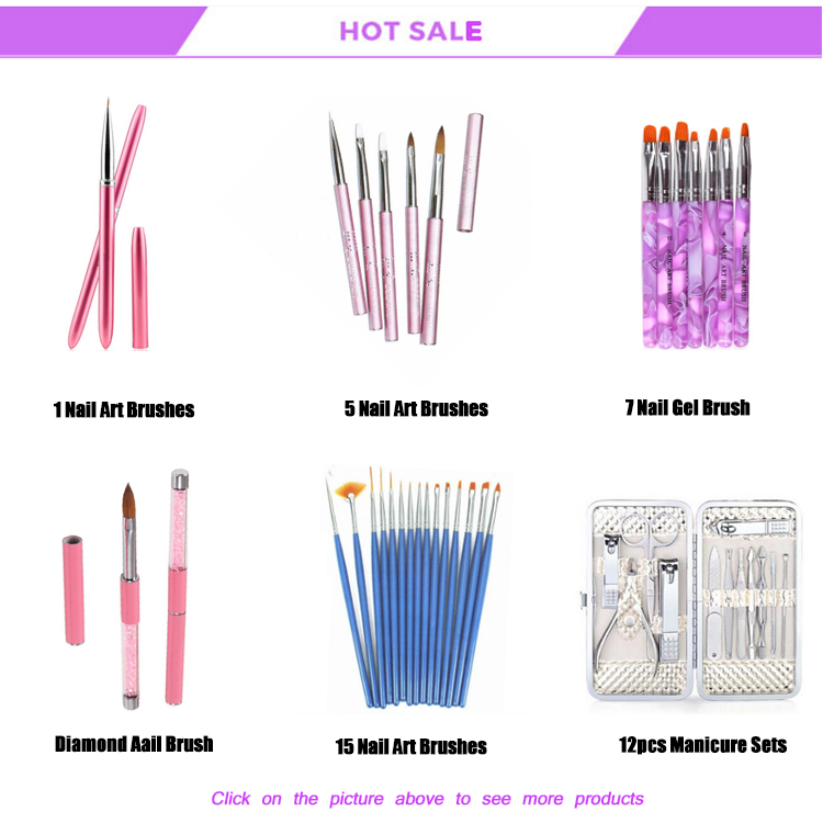 Promotion Crystal Carving Flower Color Pointed Hook Line Brush Nail Gel Brush Rhinestone