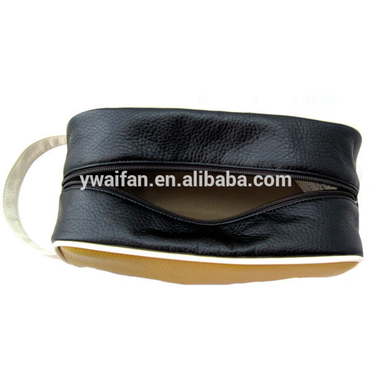 PU Leather Portable Shaving Dopp Kit Case Organizer for Men Waterproof Travel Toiletry Bag