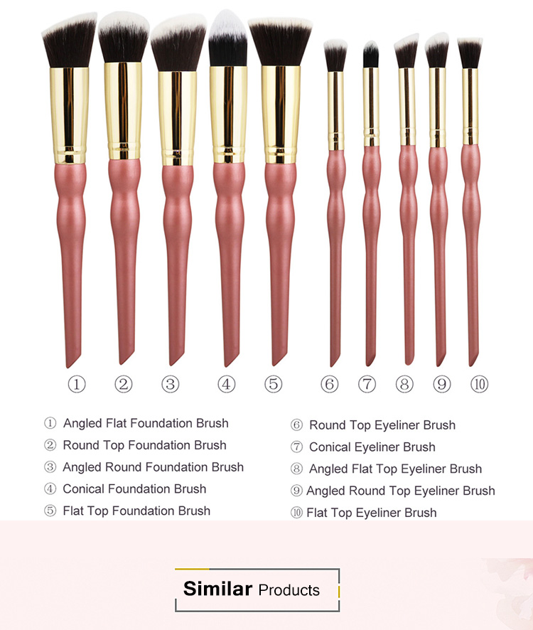 10pcs custom logo gourd shaped wooden synthetic makeup brush sets