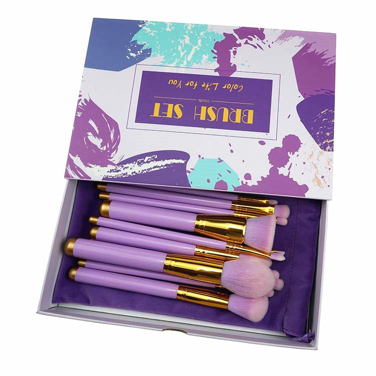 Synthetic Hair 12pcs mermaid tail brushes makeup brush set with box