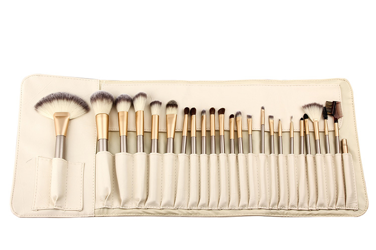 Custom Pro 24 Pcs Makeup Brush Set Foundation Powder Eyebrow Eyeshadow Blending Concealer Cosmetic Brushes with Case
