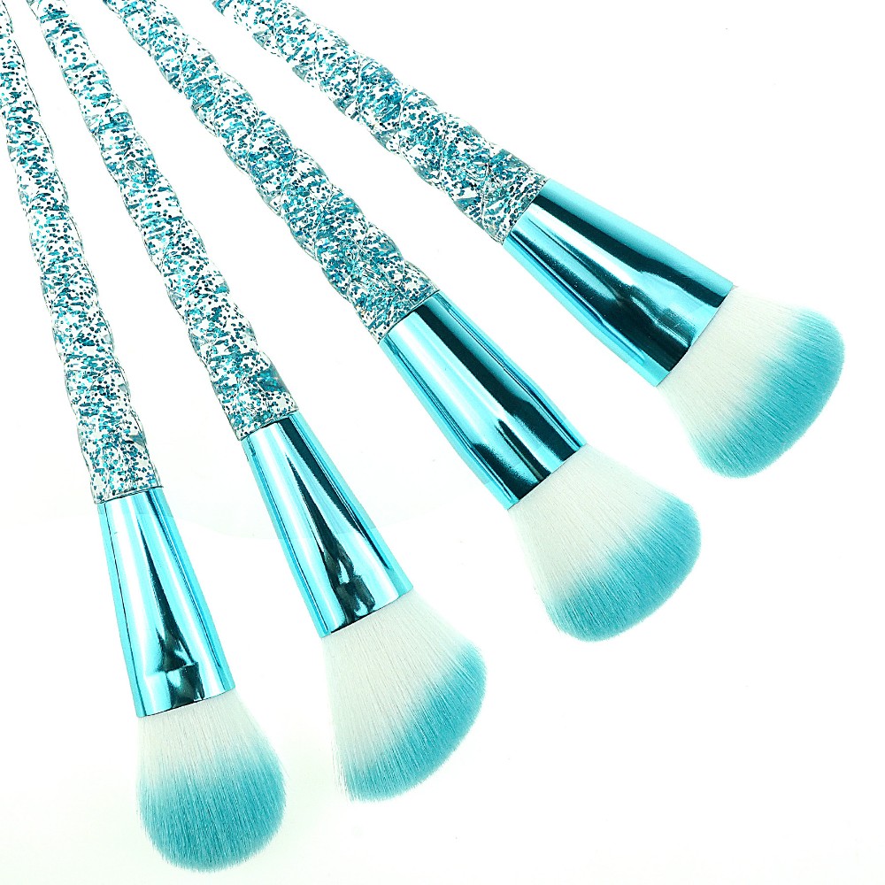 8Pcs Luxury Synthetic Makeup Brushes Glitter Blue Smudge Brush Style