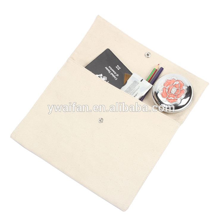 Cotton Large Makeup Bag Pouch Purse Handbag Organizer with Button Canvas Cosmetic Bag