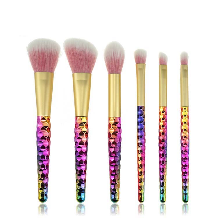 Hot Sale Rainbow Bling Smudge Makeup Brush Set