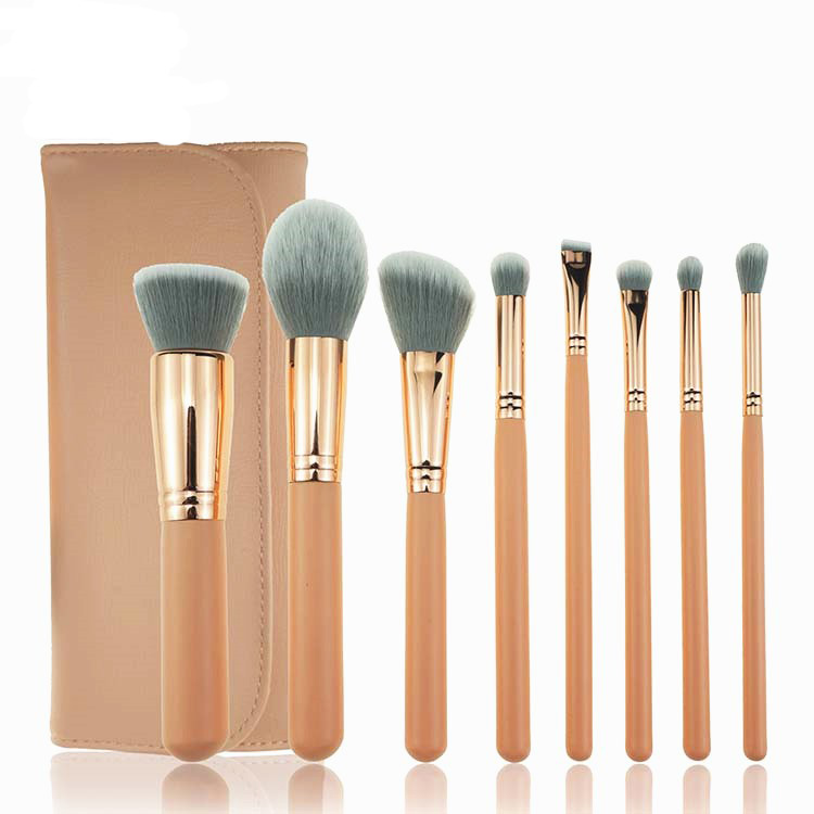 High Quality 8pcs Rose Golden New Flat Premium Makeup Brush Set With Bag