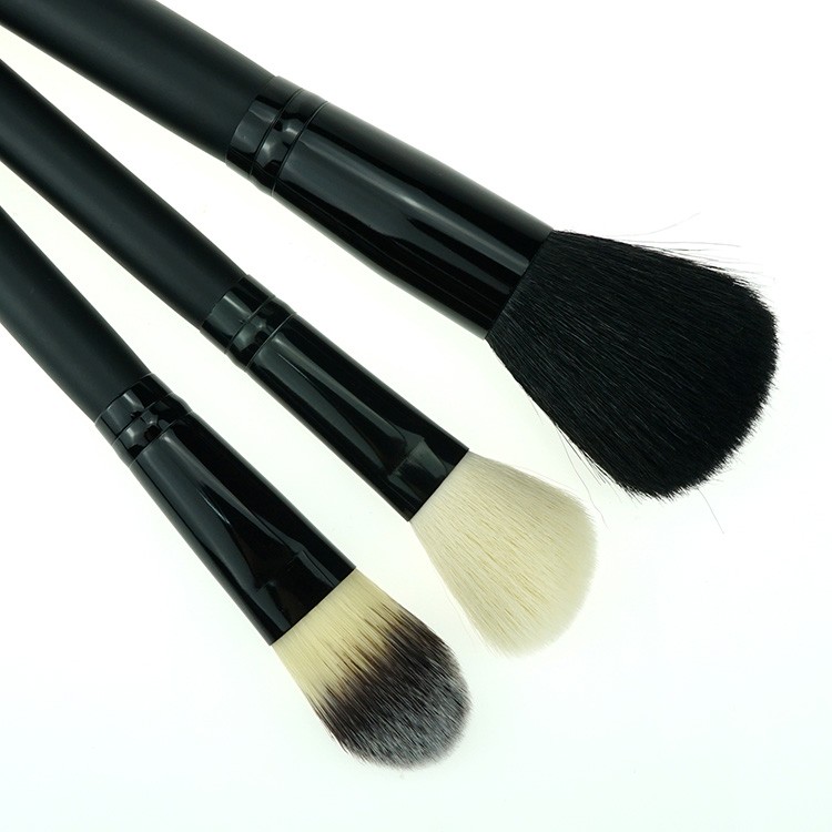 Best quality goat hair black makeup brush cosmetic brushes set with tube