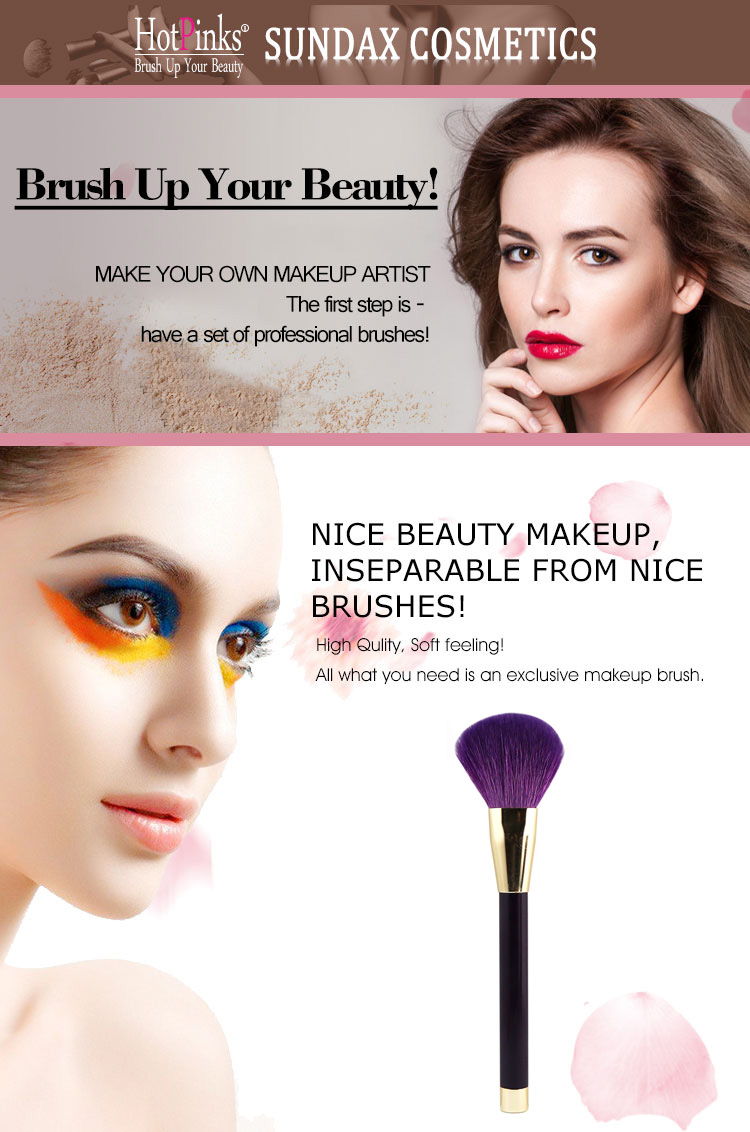 Wholesale Custom Purple Makeup Brushes Cosmetic Blush Brush for makeup