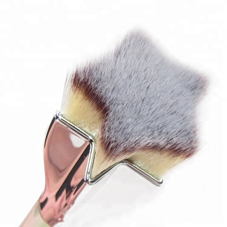 Private Label Fluffy Makeup Brushes Vegan New Flat Top Foundation Brush