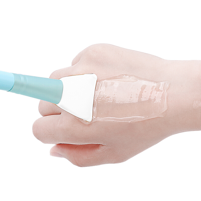 Private Label Brand Wood Handle Rose Clear Cosmetic Tools Face Silicone Mask Brush