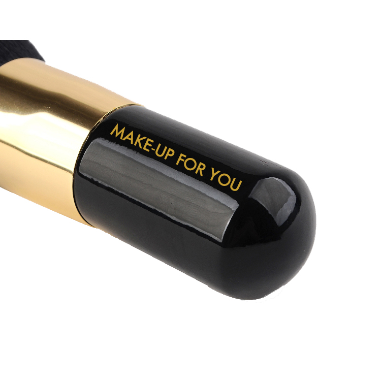 Professional rose gold single large round head face mineral powder brush with soft synthetic hair