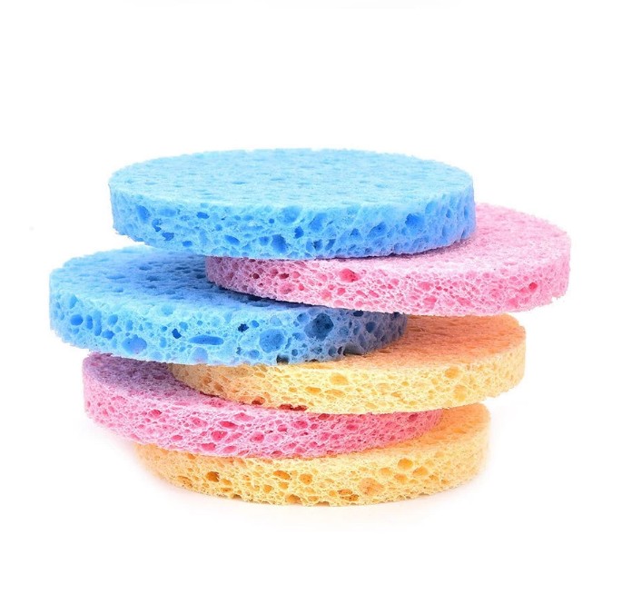 Natural Wood Pulp Cotton Cleansing Face Powder Puff