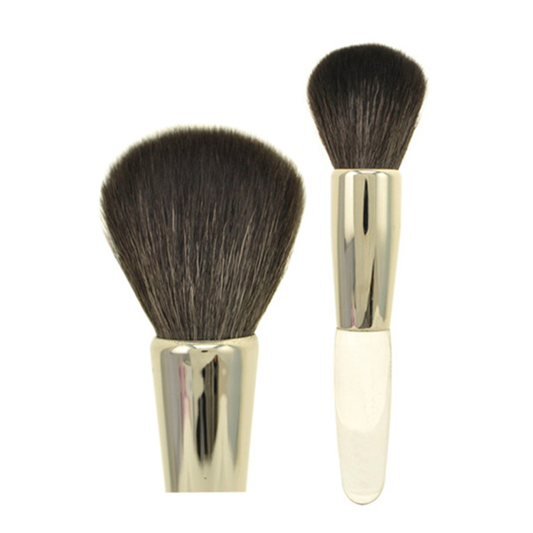Natural Hair Powder Makeup Tools Transparent Plastic Handle Single Face Loose Powder Brush