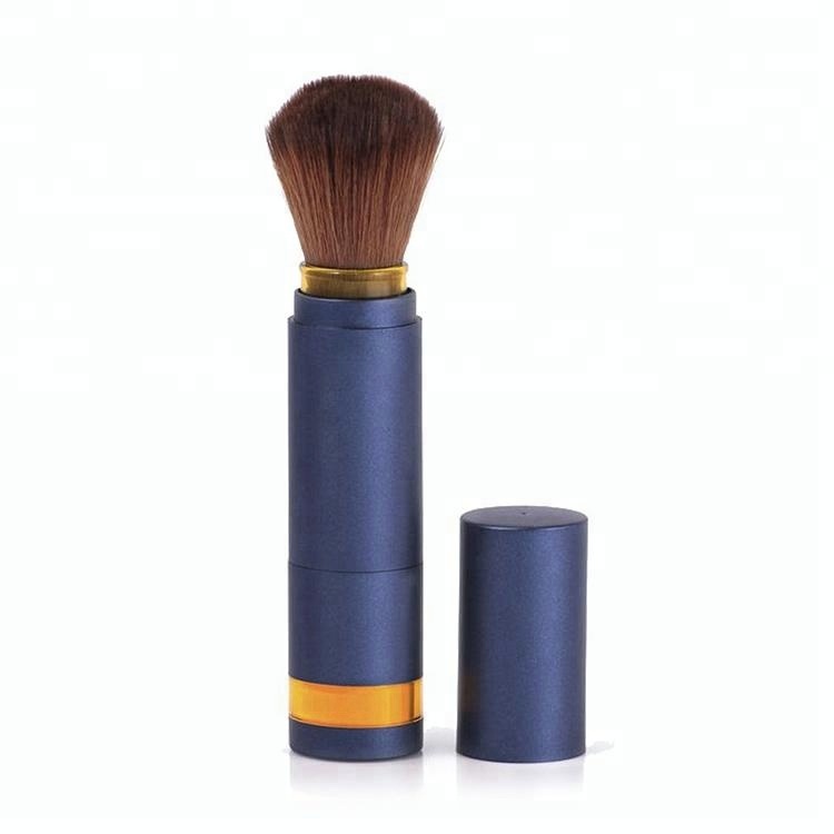 Custom Short Plastic Handle Synthetic Hair Powder Refillable Makeup Brush