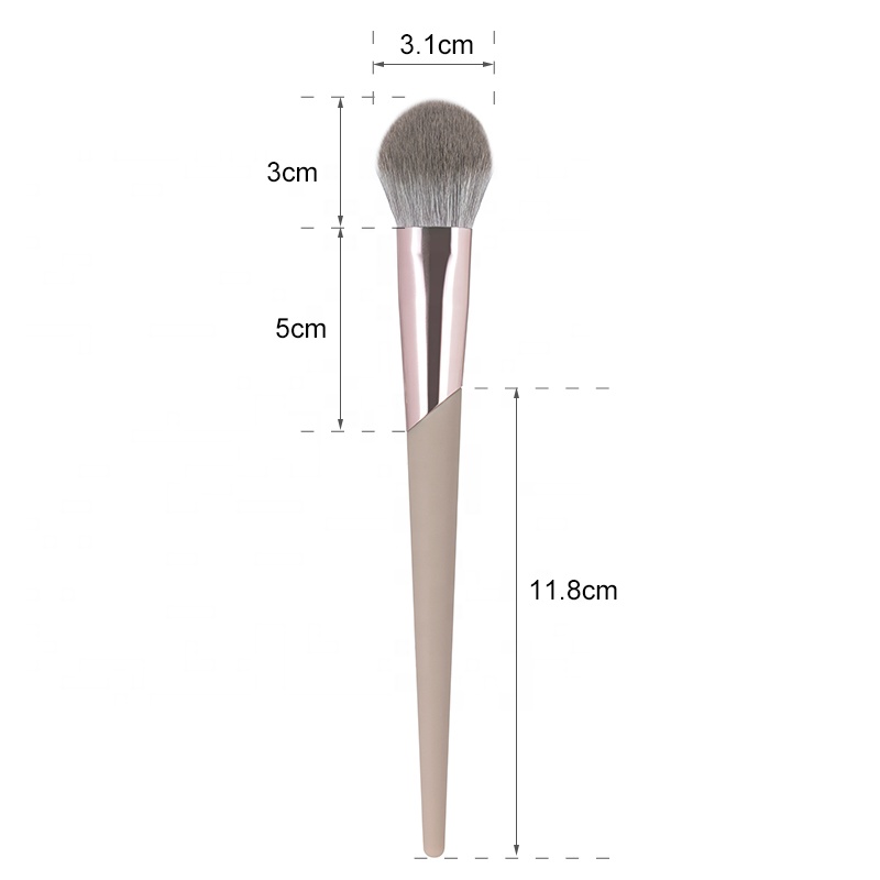 Powder Aluminium Cosmetic Brush Synthetic Quality Cheap Single Makeup Brush Compact Blusher Brush