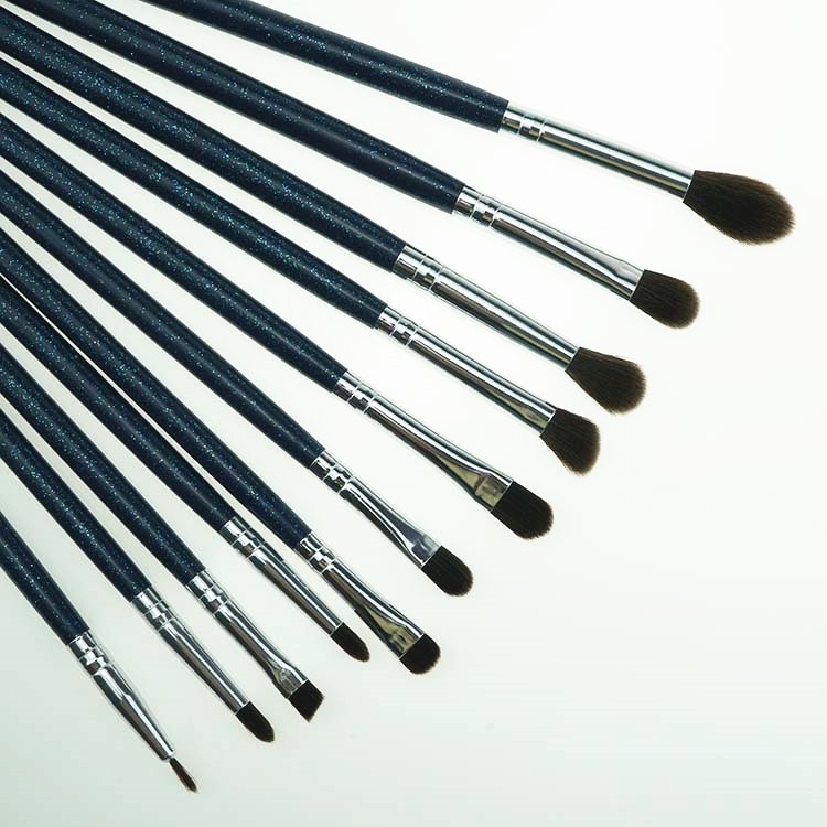 High quality design glitter brush black makeup brushes set with bag