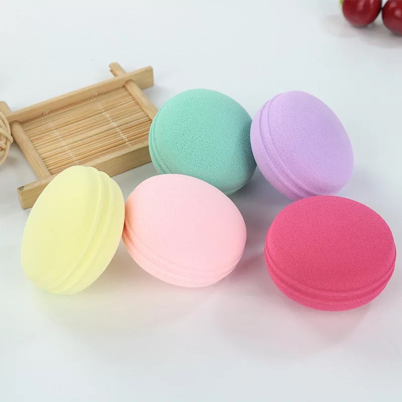 Hydrophilic Eco-friendly Yes Washable Gift Package Foundation Setting Macaroon Makeup Sponge Powder Your Own Brand