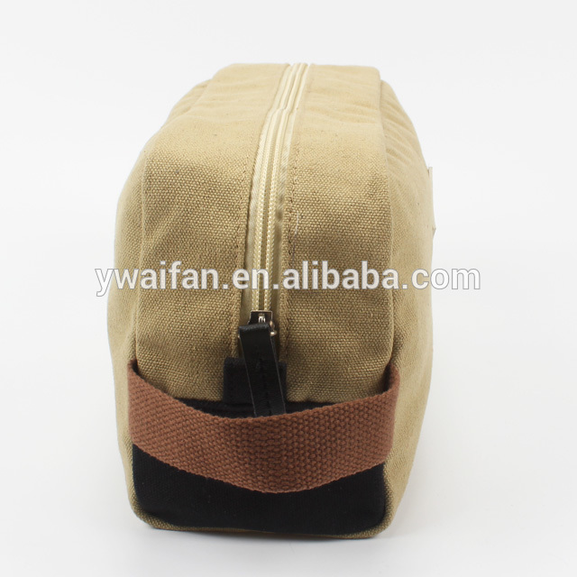 Cosmetic bag Cotton Canvas Zipper makeup Bag Pouch Makeup Brush Holder