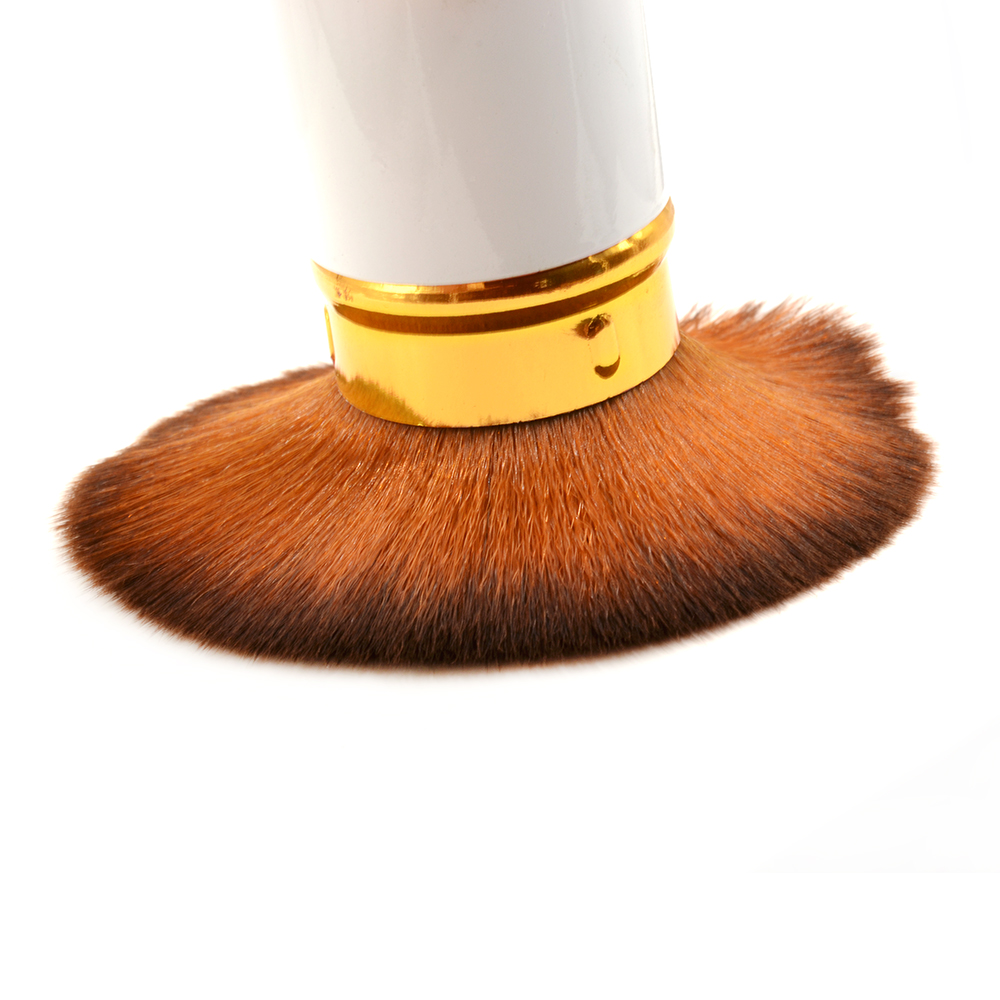 Private Label Synthetic Hair Retractable Oval Powder White Kabuki Brush