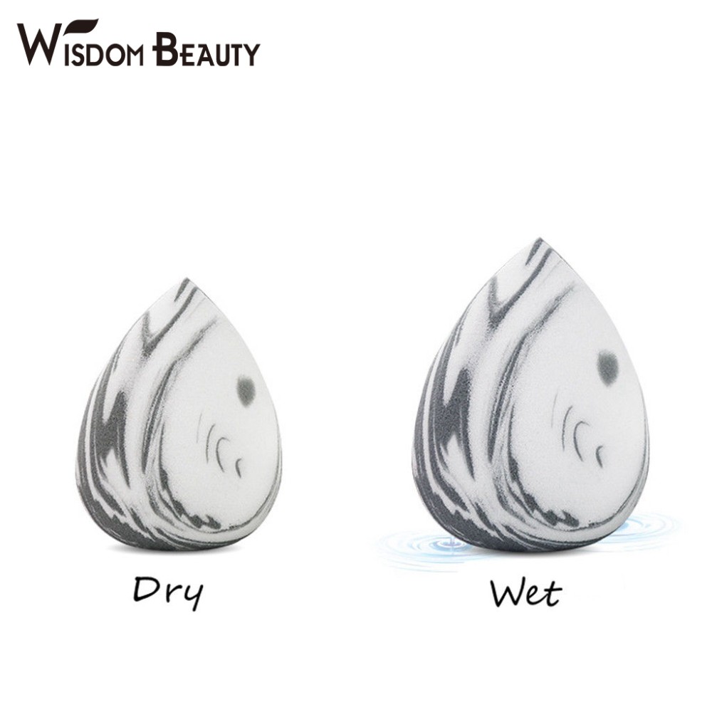 Professional Softest Latex Free Drop Marble Hydrophilic Face Paper Box Makeup Sponge, Beauty Sponge Blender