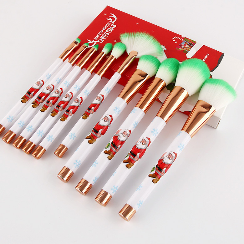 custom private label Christmas Gift box novelty makeup brush set