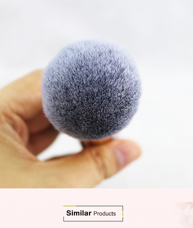 Factory OEM Best Seller Oval Black Stubby Handle Kabuki Powder Cosmetics Makeup Brush