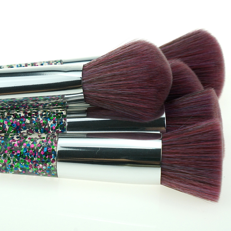 Hot Selling Soft Synthetic Fiber Glitter Powder/Foundation/Blush/Contour Makeup Brushes