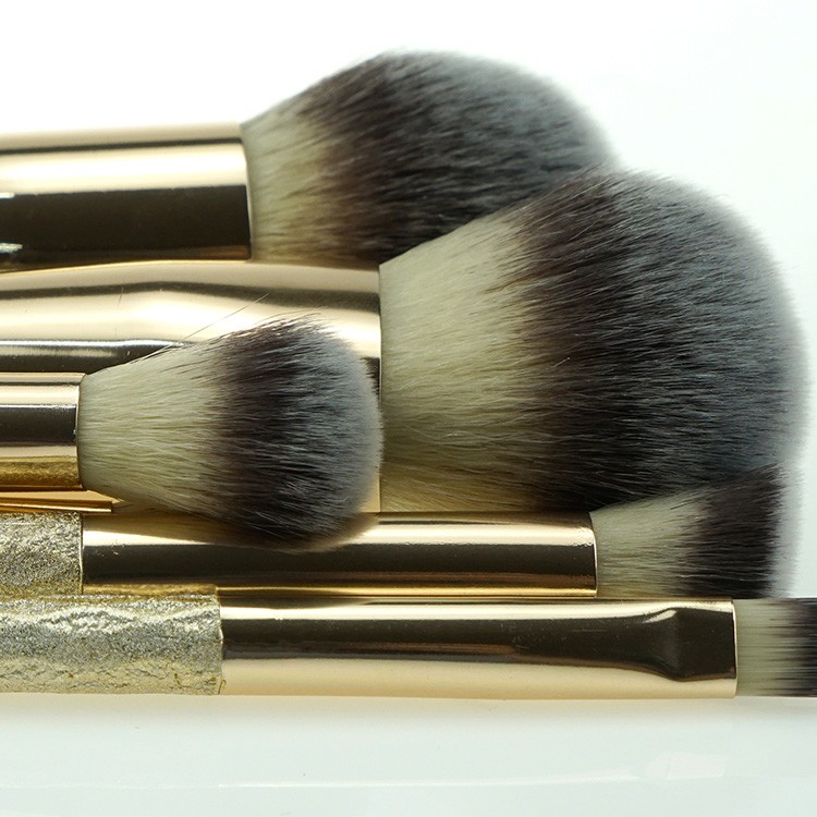 6Pcs Professional Makeup Brush Set Gold Foundation Brush Set