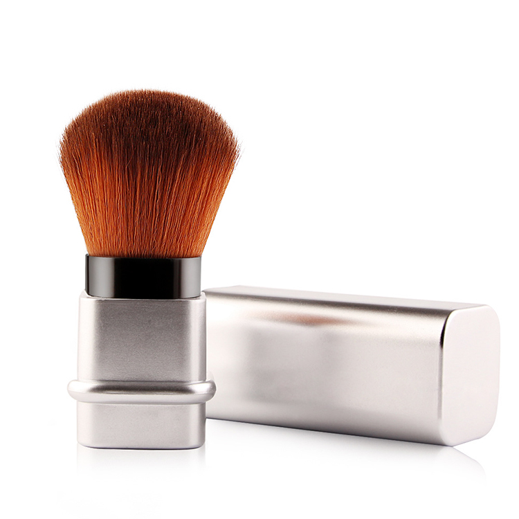 2019 New Arrivals Metal Powder Brush Synthetic Free Kabuki Retractable Powder Brush