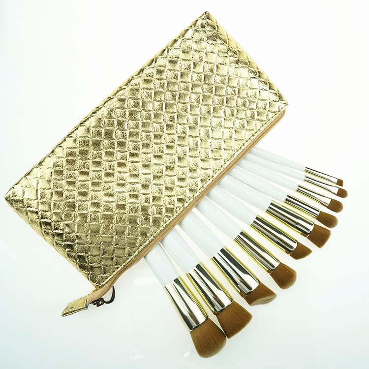 High quality wood handle cosmetic brushes kit set