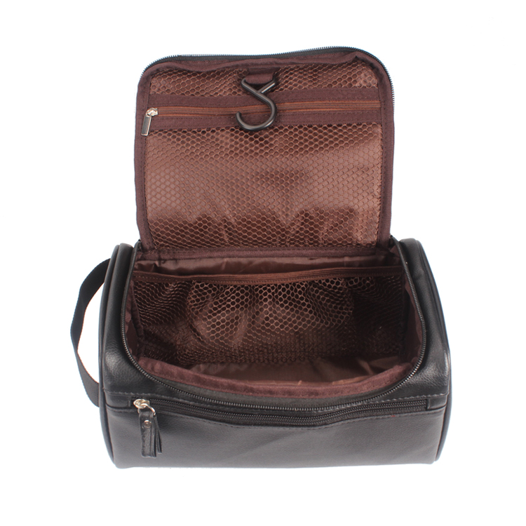 PU Leather Hanging Toiletry Bag Travel Organizer Wash Bag Dopp Kit Travel for Bathroom Shower
