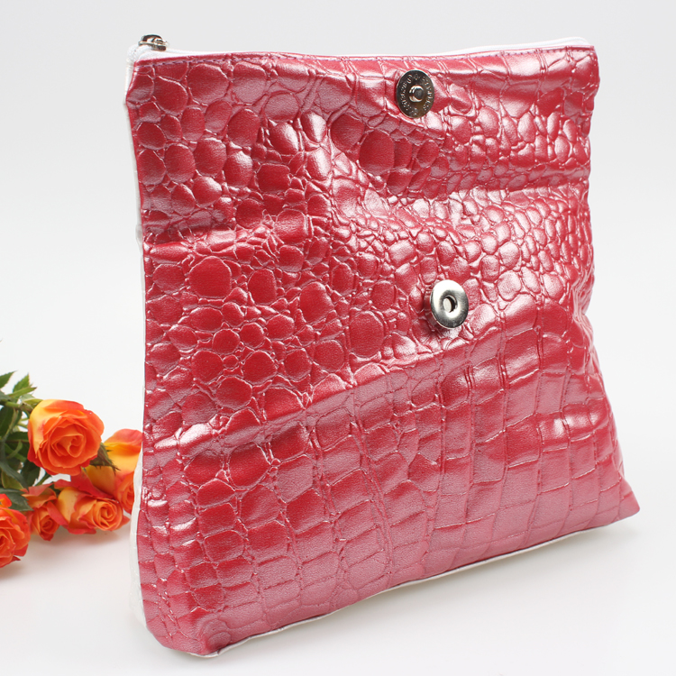 Unique Design Ladies Clutch Bag White and Red PU Foldable Evening Clutch Bag