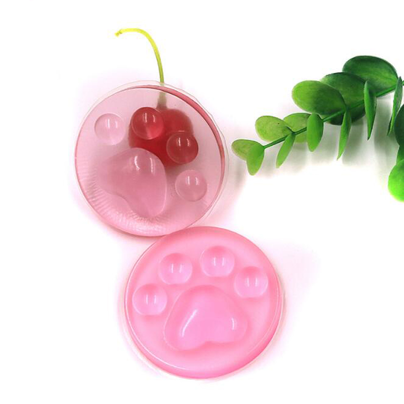 Newest Hot Cat Foot Shape Silicone Puff Pink Color Cute Makeup Sponge Puff