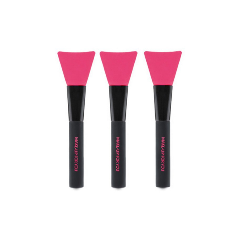 Private Label Brand Wood Handle Rose Clear Cosmetic Tools Face Silicone Mask Brush