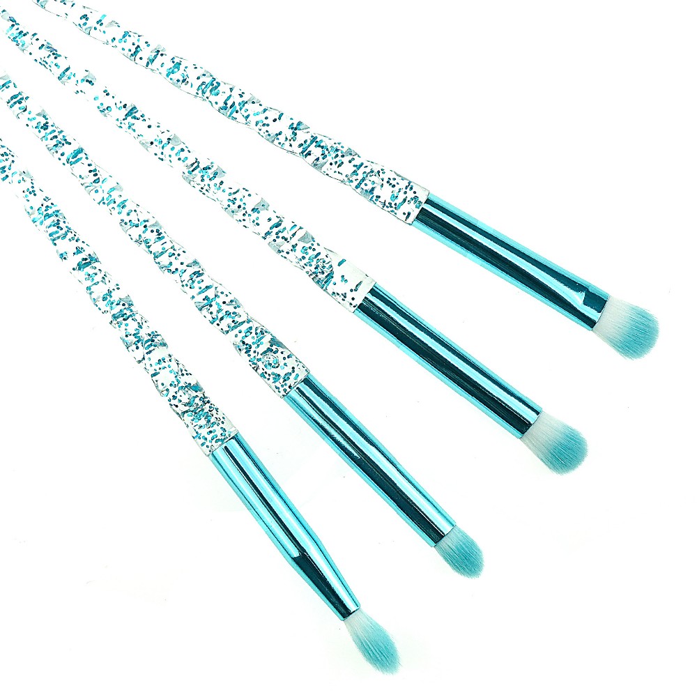 8Pcs Luxury Synthetic Makeup Brushes Glitter Blue Smudge Brush Style