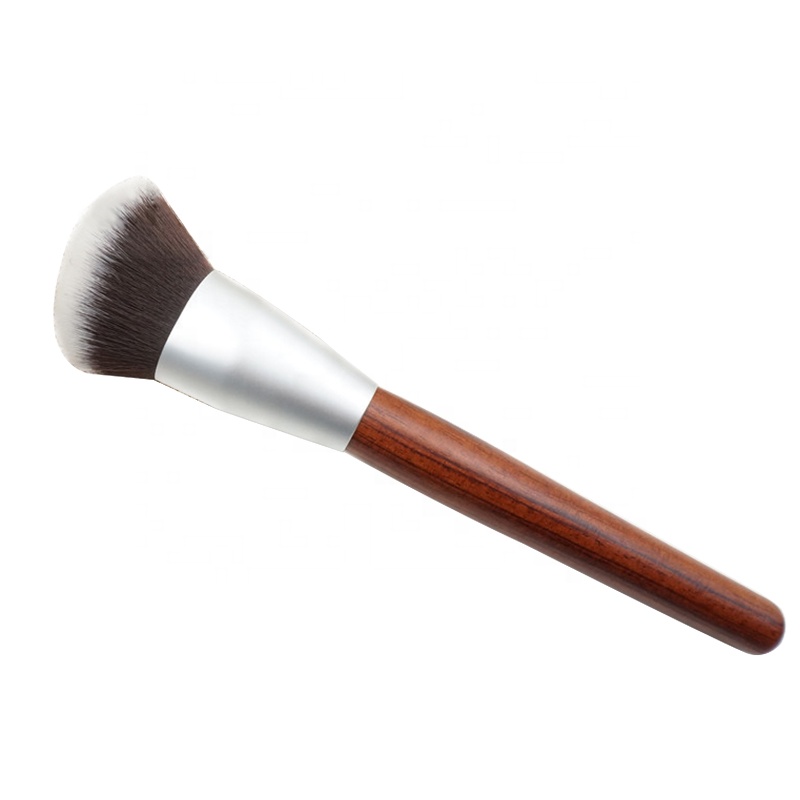 Women Rose-wood Blush Brush Makeup Private Label Matte Ferrule Vegan Makeup Brush For Blush