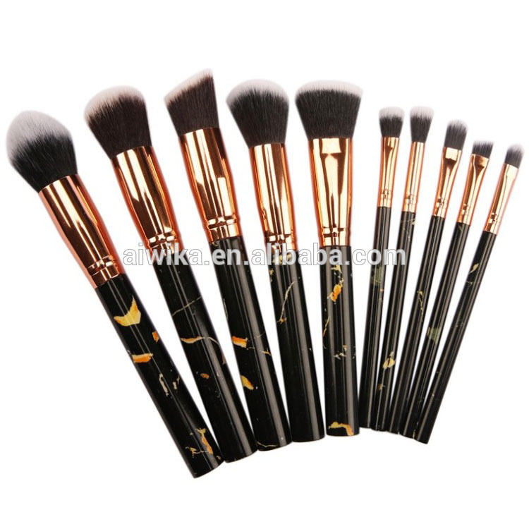 Marble brush 10pcs Make Up Brushes Set in Stock or Private label accepted