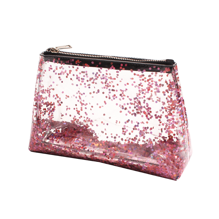Shiny Crystal Liquid Bag PVC Glitter Cosmetic Bag Quicksand Glitter Bling Pouch