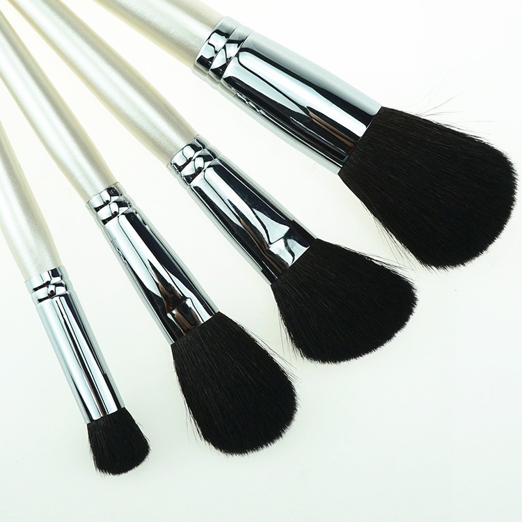 High quality 15pieces synthetic hair copper ferrule makeup brush set with holographic PVC bag