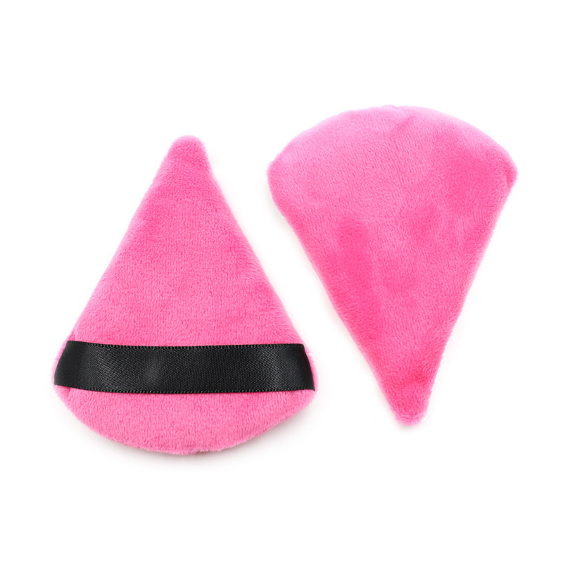 Hot Sellers On Amazon High Quality Triangle Cotton Velvet Red Soft Makeup Sponge Powder Puff Custom Logo For Wholesale