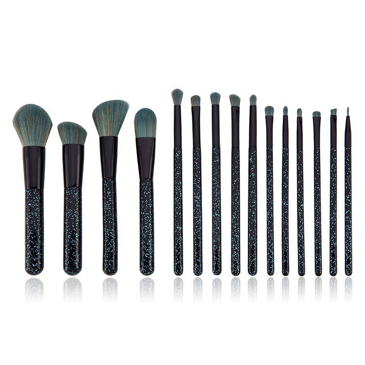 Colorful Synthetic Hair Wholesale Custom 15pcs Makeup Brush Sets With Logo